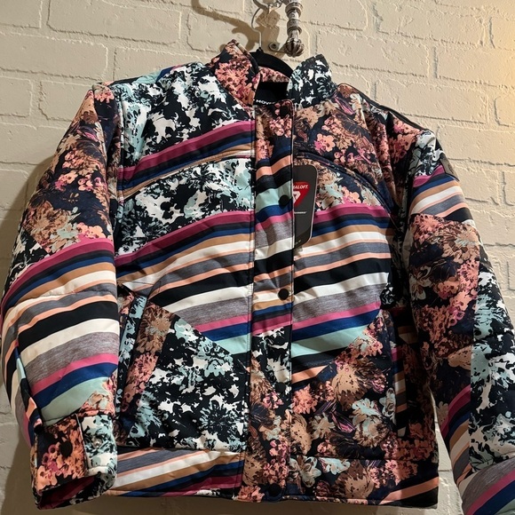 Free people coat Movement Bunny Slope Puffer Jacket NWT Black diamond print - Picture 6 of 7